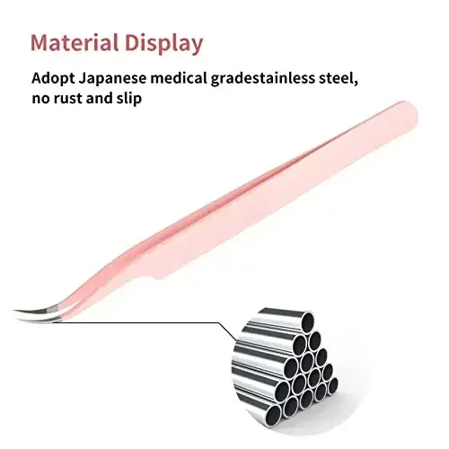 Eyelash Extension Tweezers FADLASH Volume Lash Tweezers Precision Curved Tip Lash Extension Tweezers Isolation & Volume Techniques Professional Application Tools - 6