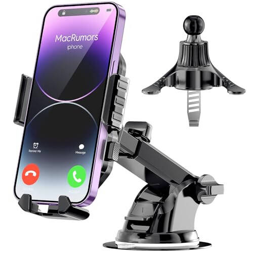 Eyemay Car Phone Holder Mount [Air Vent, Dashboard, Windshield 3 in 1] Triangle Clip Base, Strong Suction Cup, Hands Free Universal Stands for iPhone 15 14 13 Pro Max All Cell Smartphones - 1