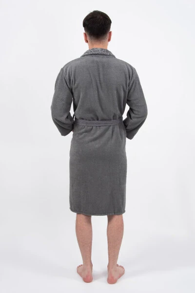 Eylül Family Bathrobe Set | Bathrobe | Bathrobe Set | Dowry Set | Towel Bathrobe Set-Gray - 3