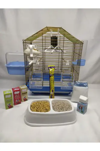 ÇİFT KAPILI 30x23x37(YÜKSEKLİK) ÇEKMECELİ ADATOYS BUDGİESHOP MUHABBET KUŞU KAFESİ - 1