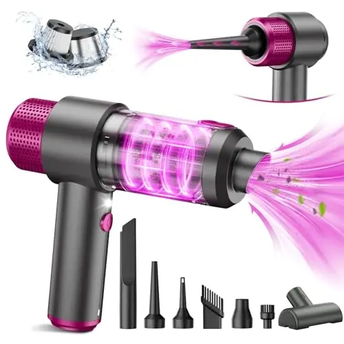 EYYA Handheld Cordless Car Vacuum Cleaner, 4-in-1 Portable Mini Car Vacuum Cleaner, 15000PA High Power & Air Duster with LED Light for Home Office - 5