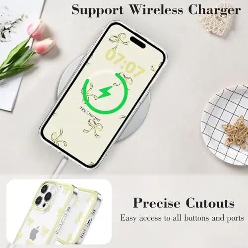 EYZUTAK iPhone 13 Pro Max uchun g‘ilof, tiniq yoqimli lenta bantli naqshli estetik shaffof telefon g‘ilofi, ko‘tarilgan kamera himoyasi, zamonaviy ingichka yumshoq bardoshli TPU himoya qopqog‘i ayollar qizlar uchun - sariq - 5