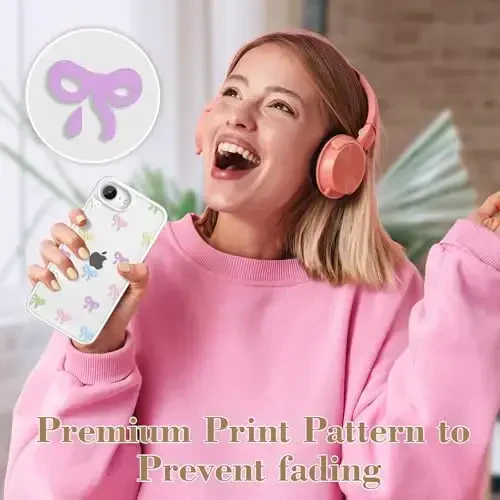 EYZUTAK iPhone 16e uchun g'ilof, Shaffof Chiroyli lenta kamon naqshli estetik shaffof telefon g'ilofi Ko'tarilgan kamera himoyasi Zamonaviy ingichka yumshoq bardoshli TPU himoya qopqog'i ayollar qizlar uchun - Rangli - 6