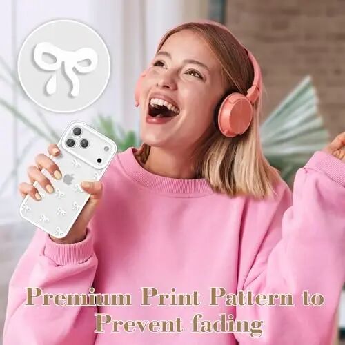 EYZUTAK iPhone 17 Pro Max uchun g‘ilof, tiniq yoqimli lenta bantli estetik shaffof telefon g‘ilofi, ko‘tarilgan kamera himoyasi, zamonaviy ingichka yumshoq bardoshli TPU himoya qopqog‘i ayollar va qizlar uchun - Oq - 6