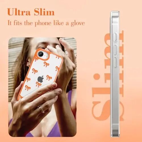 EYZUTAK iPhone 17e/iPhone 16e uchun g‘ilof, Shaffof Yoqimli Lenta Tugun Naqshli Estetik Shaffof Telefon G‘ilof Ko‘tarilgan Kamera Himoyasi Zamonaviy Yupqa Yumshoq Bardoshli TPU Himoya Qopqog‘i Ayollar Qizlar Uchun - Oq-sariq - 5