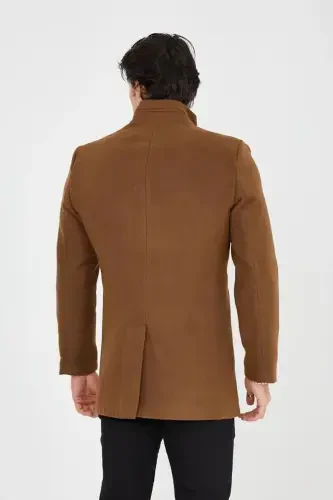 EZEL Slim Fit Notch Lapel Long Wool Coat - 4