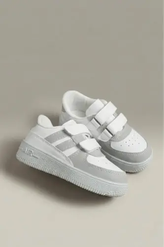 Ezra Air Kalın Taban Bantlı Unisex Bebek Çocuk Sneaker-GRI - OKSIT (1)