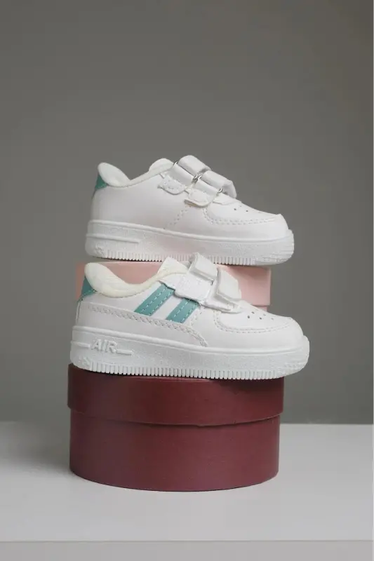 Ezra Air Kalın Taban Bantlı Unisex Bebek Çocuk Sneaker - PETROL YESILI - 3