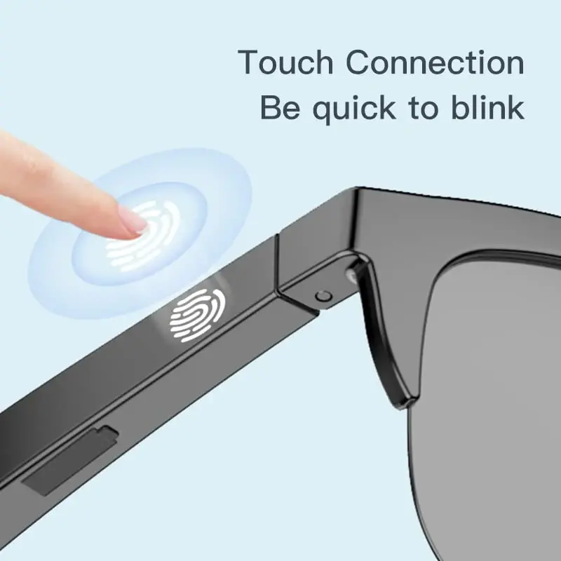 F06 Smart Glasses Open Ear Bluetooth Sunglasses for Men Women 5.3 Bluetooth Smart Sunslasses Touch Control Music Calling with UV Filtered Lenses, Storage Case for Outdoor Running Cycling - 4