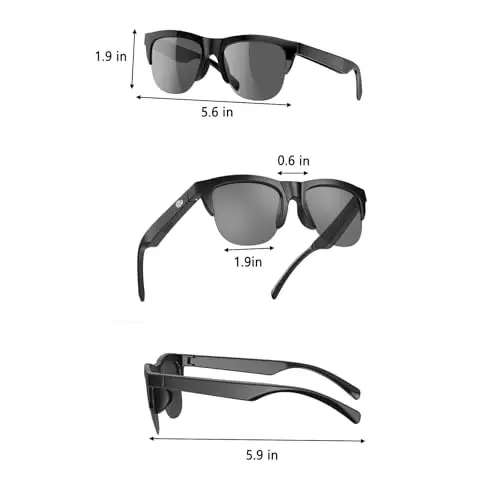 F06 Smart Glasses Open Ear Bluetooth Sunglasses for Men Women 5.3 Bluetooth Smart Sunslasses Touch Control Music Calling with UV Filtered Lenses, Storage Case for Outdoor Running Cycling - 6