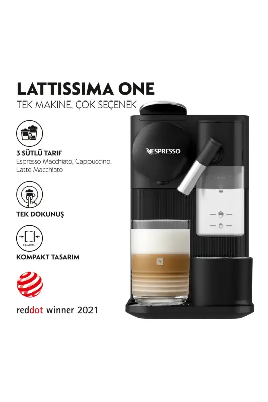 F121 Lattissima One Кофемашина с системой молока, Черный - 2
