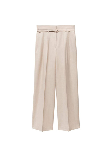 Fabric pants with belt and pleats - 9