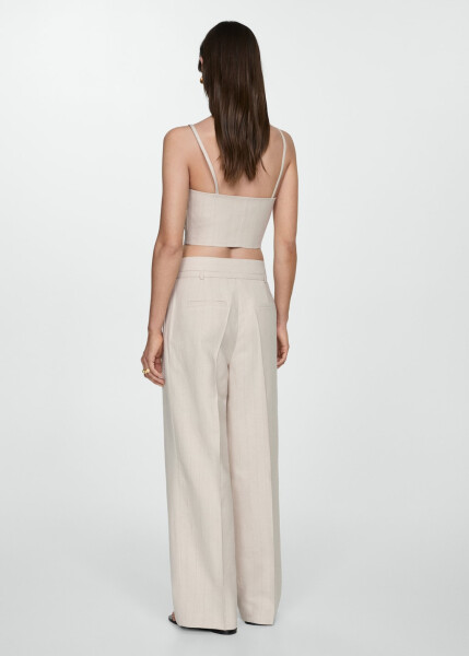 Fabric pants with belt and pleats - 2