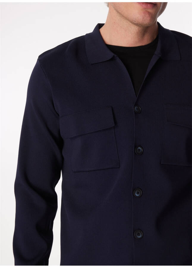 Fabrika Basic Navy Blue Men's Plain Jacket - 9