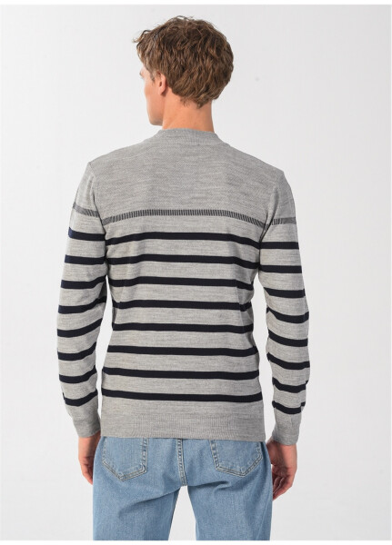 Fabrika Bato Regular Fit Striped Gray Men's Sweater - 10