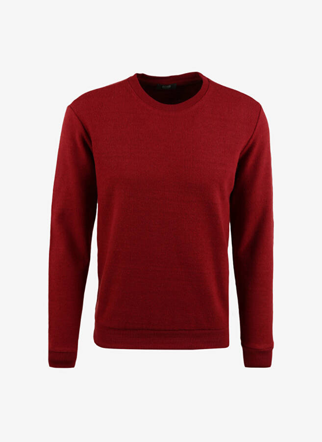 Fabrika Bordo Erkek Bisiklet Yaka Düz Sweatshirt (SPBF3WM-SWT5009) - 5