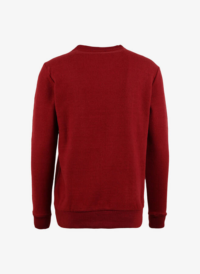 Fabrika Bordo Erkek Bisiklet Yaka Düz Sweatshirt (SPBF3WM-SWT5009) - 6