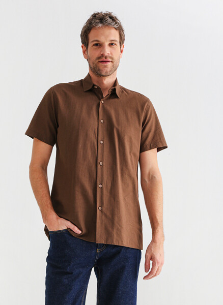 Fabrika Comfort Coffee Men's Short Sleeve Shirt - 2