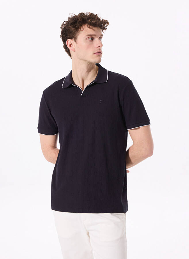 Fabrika Comfort Navy Blue Men's Polo T-shirt - 1