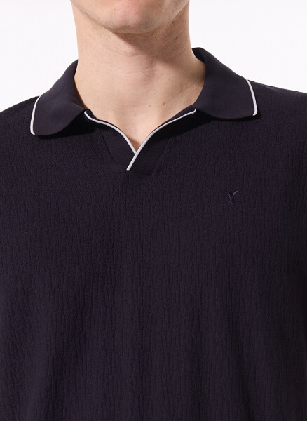 Fabrika Comfort Navy Blue Men's Polo T-shirt - 4