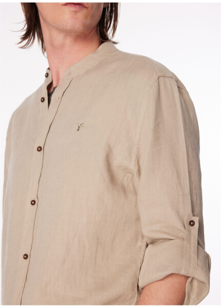 Fabrika Comfort Regular Fit Formal Collar Solid Light Brown Men's Shirt - 9