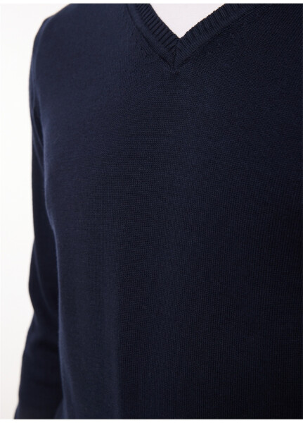 Fabrika V-Neck Regular Fit Solid Navy Blue Men's Sweater SPBF3WM-SWE5006 - 14