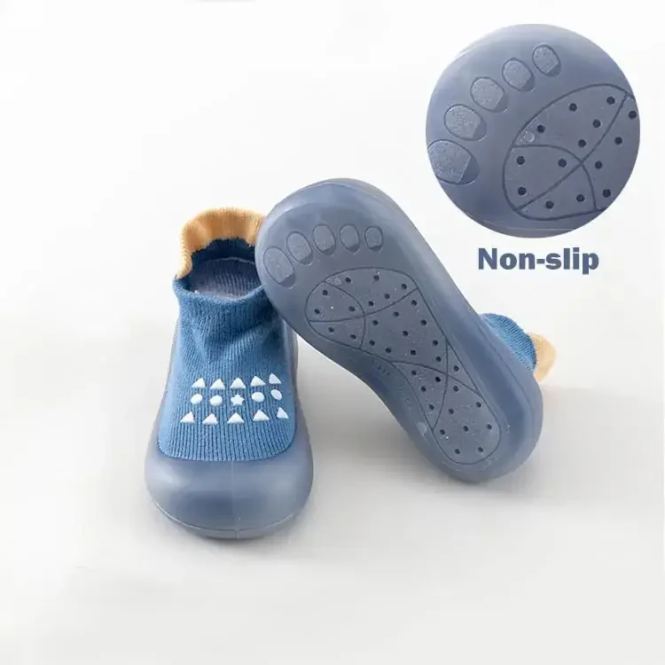 FABRST 2 Pairs Baby Sock Shoes Boys Girls Non Slip Soft Rubber Sole Sneakers Toddler Infant Slip On Slippers First Walking Shoes - 3