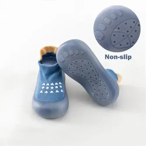 FABRST 2 Pairs Baby Sock Shoes Boys Girls Non Slip Soft Rubber Sole Sneakers Toddler Infant Slip On Slippers First Walking Shoes - 3