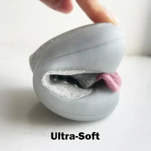 FABRST 2 Pairs Baby Sock Shoes Boys Girls Non Slip Soft Rubber Sole Sneakers Toddler Infant Slip On Slippers First Walking Shoes - 4