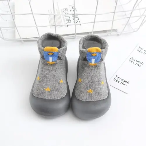 FABRST 2 Pairs Baby Sock Shoes Boys Girls Non Slip Soft Rubber Sole Sneakers Toddler Infant Slip On Slippers First Walking Shoes - 5