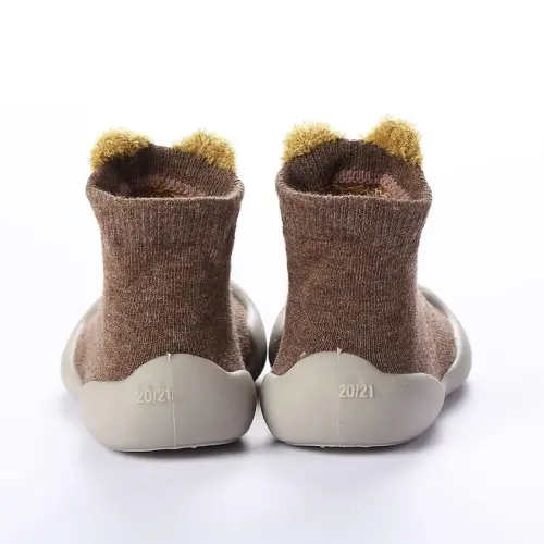 FABRST 2 Pairs Baby Sock Shoes Toddler Infant Non Slip Soft Rubber Sole Slippers First Walking Shoes for Baby Boys Girls - 5