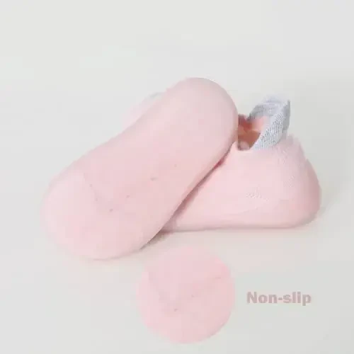 FABRST 2 Pairs Baby Sock Shoes Boys Girls Non Slip Soft Rubber Sole Sneakers Toddler Infant Slip On Slippers First Walking Shoes - 3
