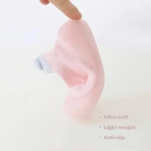 FABRST 2 Pairs Baby Sock Shoes Boys Girls Non Slip Soft Rubber Sole Sneakers Toddler Infant Slip On Slippers First Walking Shoes - 4