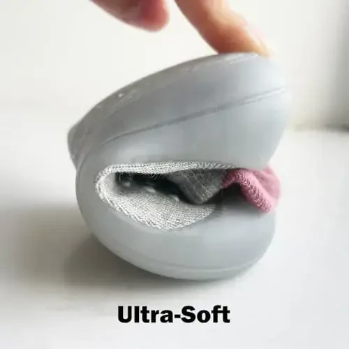 FABRST 2 Pairs Baby Sock Shoes Boys Girls Non Slip Soft Rubber Sole Sneakers Toddler Infant Slip On Slippers First Walking Shoes - 4