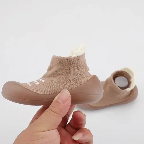 FABRST 2 Pairs Baby Sock Shoes Boys Girls Non Slip Soft Rubber Sole Sneakers Toddler Infant Slip On Slippers First Walking Shoes - FABRST (1)