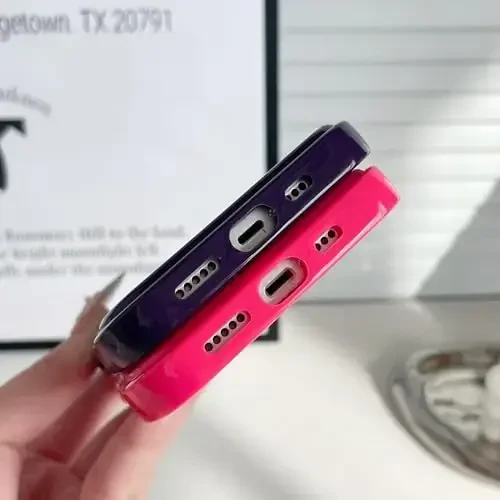 FABSPARK iPhone 14 uchun telefon qutisi, oddiy to'lqinli dizaynli to'lqinli ramkali yumshoq silikon estetik iPhone 14 uchun, to'q binafsha - 6