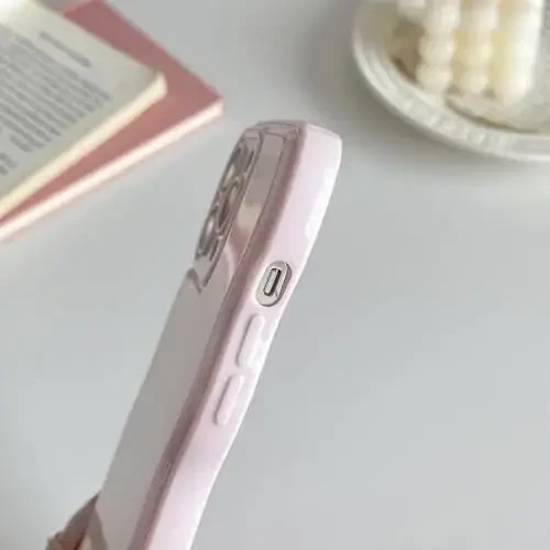 FABSPARK iPhone 15 Pro Max uchun telefon g'ilofi, Oddiy to'lqinli dizayn, to'lqinli ramkali yumshoq silikon estetik iPhone 15 Pro Max uchun, och pushti - 3