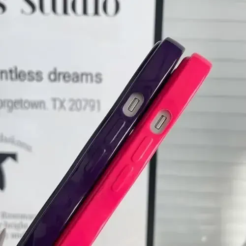 FABSPARK iPhone 15 Pro uchun g'ilof, oddiy to'lqinli dizaynli to'lqinsimon ramkali yumshoq silikon estetik iPhone 15 Pro uchun, yorqin pushti - 6