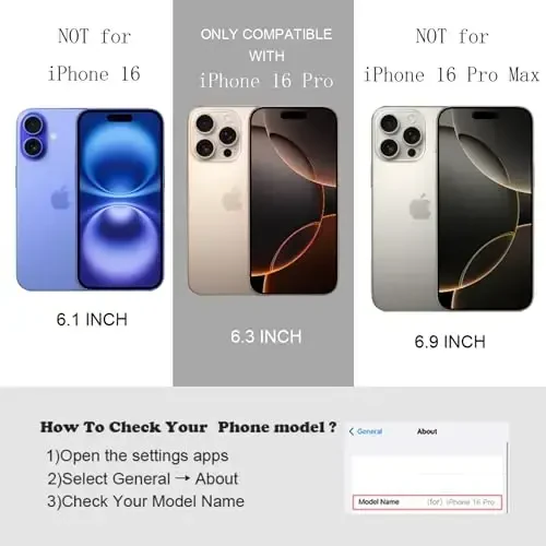 FABSPARK iPhone 16 Pro uchun g‘ilof, Oddiy to‘lqinli dizayn, iPhone 16 Pro uchun to‘lqinli ramkali yumshoq silikon estetikasi, To‘q binafsha - 4