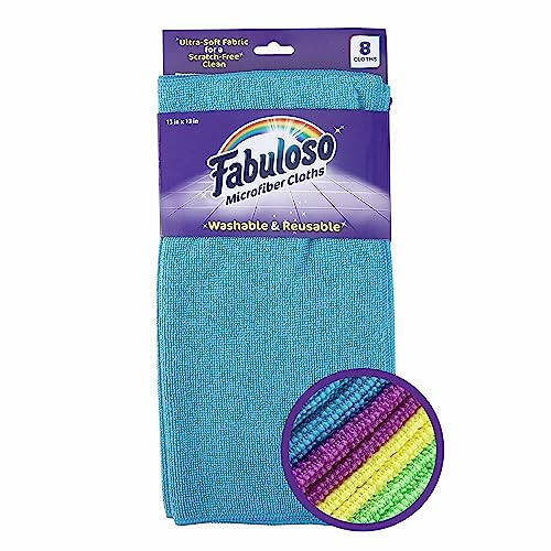 Fabuloso Microfiber Cleaning Cloths, 8 ct, Rainbow Colors | Lint-Free, Scratch-Free Cleaning Cloths for Surfaces and Wood Furniture | Microfiber Dustless Cloth for Bold and Bright Cleaning Experience - 2