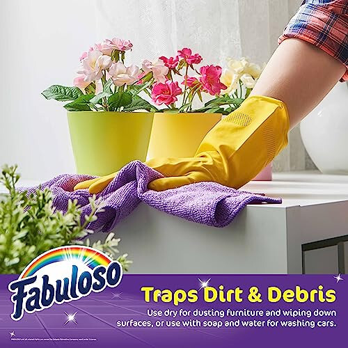 Fabuloso Microfiber Cleaning Cloths, 8 ct, Rainbow Colors | Lint-Free, Scratch-Free Cleaning Cloths for Surfaces and Wood Furniture | Microfiber Dustless Cloth for Bold and Bright Cleaning Experience - 3