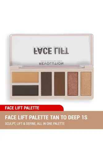 Face Lift Palette Tan-Deep Yuz Gerdirish Alliq, Kontur va Bronzer Paleti-Tan - 1