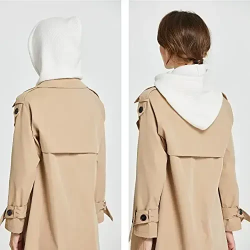 Facecozy ayollar uchun qishki shlyapalar, ayollar uchun jun aralash kaputli sharf shlyapa, Balaclava trikotaj bosh suyagi shlyapa erkaklar bo'yinbog'lari - 3