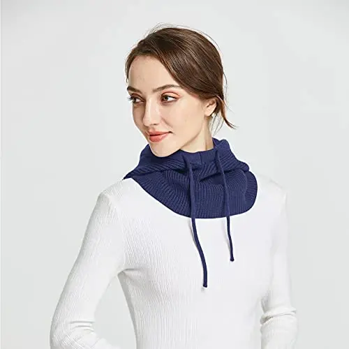 Facecozy Ayollar uchun qishki shlyapalar, jun aralash kapüşonlu sharf shapka ayollar uchun Balaclava trikotaj bosh suyagi shapka Beanie shapka erkaklar bo'yinbog'lari - 2
