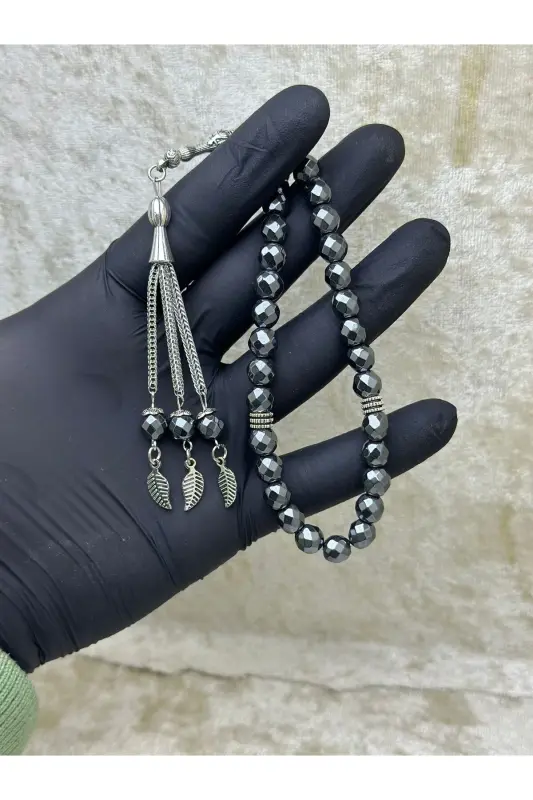 Faceted Special Cocooned Men's Hematite Rosary-black - GRS OYUNCAK