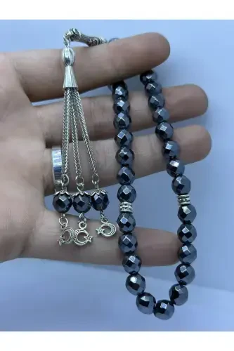 Faceted Special Cocooned Men's Hematite Rosary-black - 3