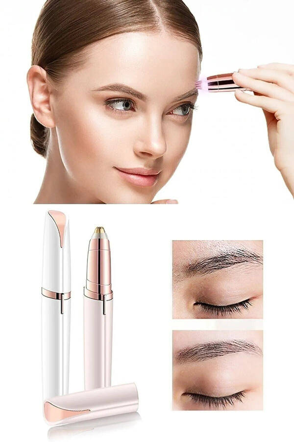 Facial Eyebrow Epilator Hair Eyebrow Mustache Hair Removal Device Epilation Shaver Battery Powered - 7