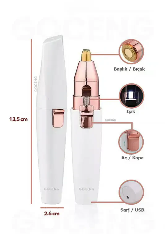 Facial Eyebrow Epilator Hair Eyebrow Mustache Hair Removal Tool Epilation Shaver - 2