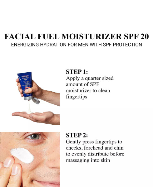 Facial Fuel Erkekler İçin Güneş Koruma Faktörü 20 Nemlendirici, 6,8 oz Renksiz - 6