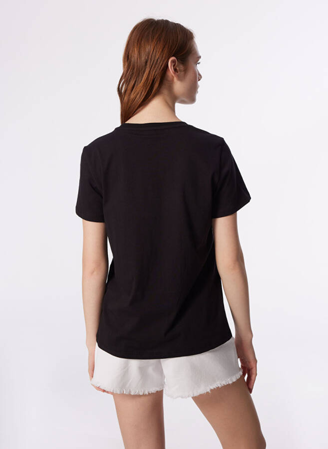 Factory Black Women's Crew Neck Basic T-Shirt - 5